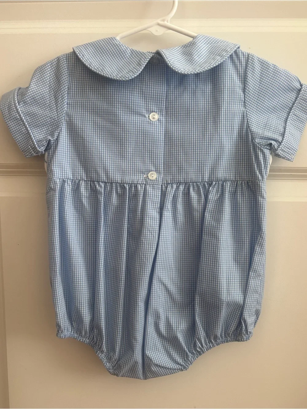 NWT Smocked Blue Gingham Bubble Baby Boy 18m Stichy Fish
